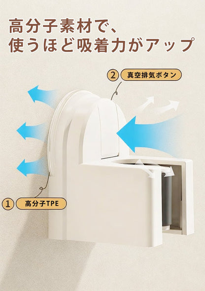 モップホルダー モップ収納 モップフック モップ 掛け 吸着式 壁掛け 片付け ほうきホルダー ほうきフック 壁掛けホルダー モップ整理 収納 ホールド キッチン ベランダ クイックルワイパー - RabbPig