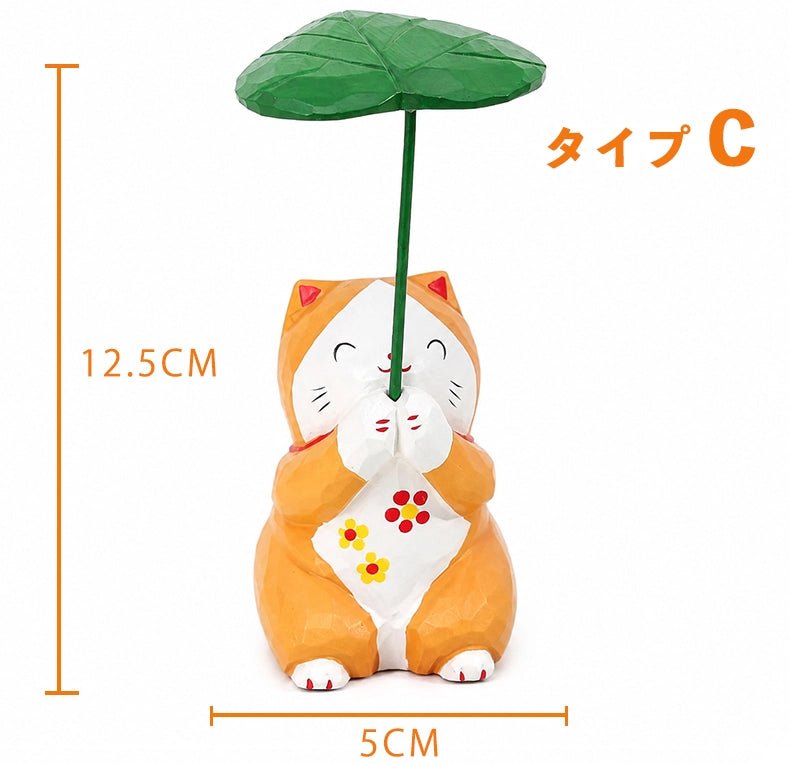ミニチュア 蓮の葉 木製 可愛い 手作り 木彫り 動物 置物 癒し 厄除け 祈願 開運 オブジェ 小さい 玄関 風水 引越し祝い 贈り物 プレゼント 縁起物 木製雑貨 - RabbPig