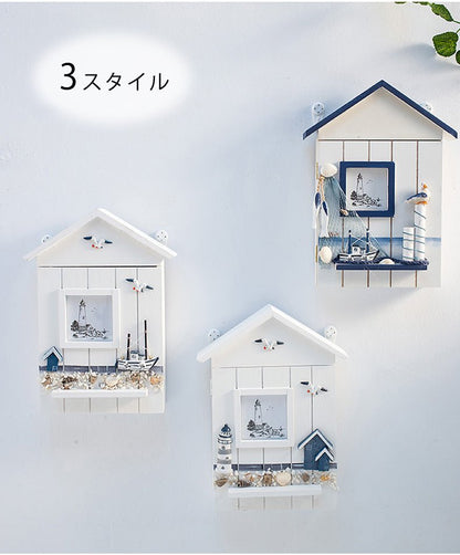 キーホルダーケース 鍵収納 可愛い 小屋型 キーホルダー収納 キーフック 鍵かけ 吊るし収納 引っ掛け収納 木製 北欧 雑貨 壁掛け フック 収納 インテリア 壁面収納 ナチュラル収納 - RabbPig