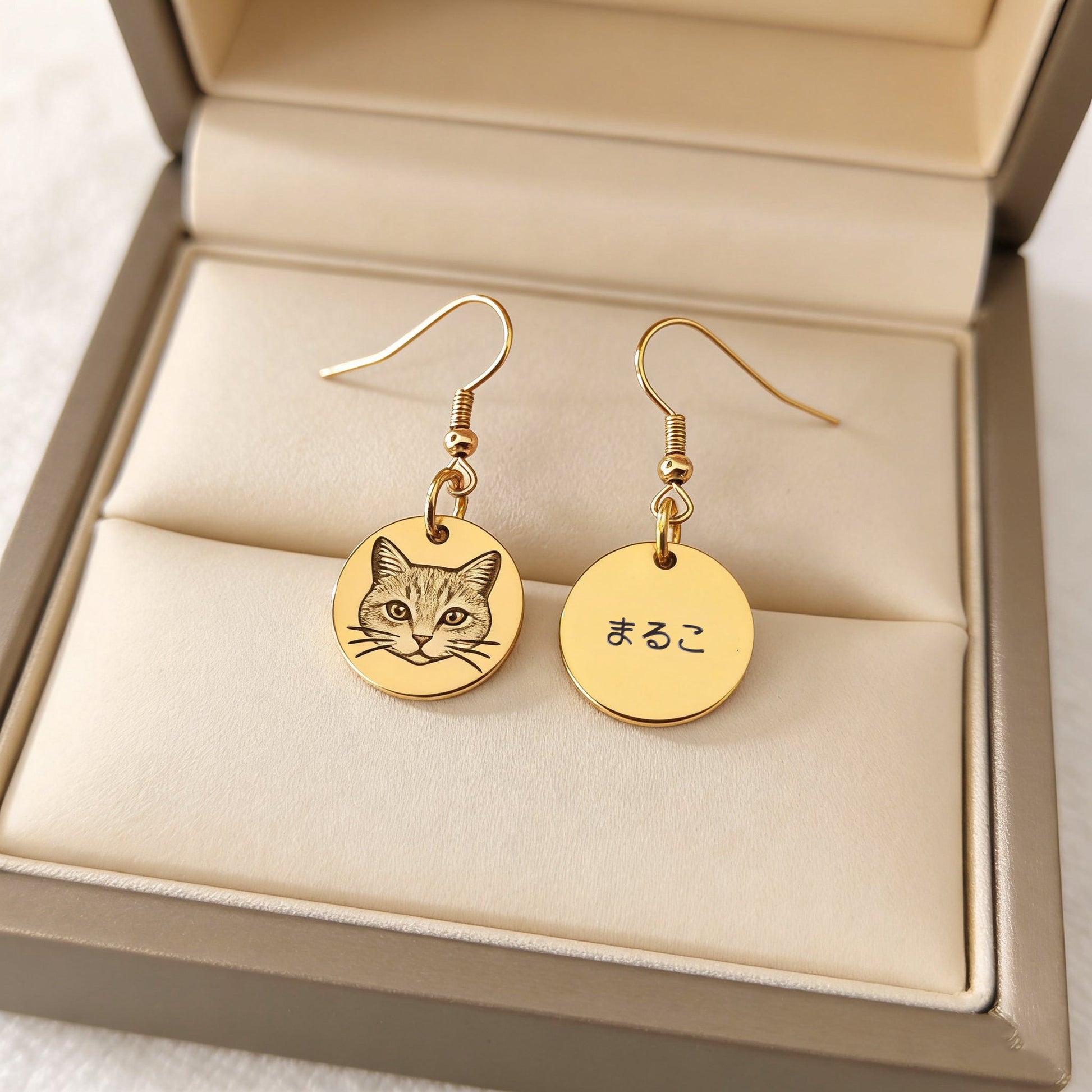 【写真刻印 名入れ】ピアス ステンレス 金属アレルギー対応 フープピアス 写真 レディース ペンダント オーダーメイド オリジナル ペット プレゼント ギフト ペット供養 思い出 オーダー オリジナルグッズ メモリアルグッズ - RabbPig