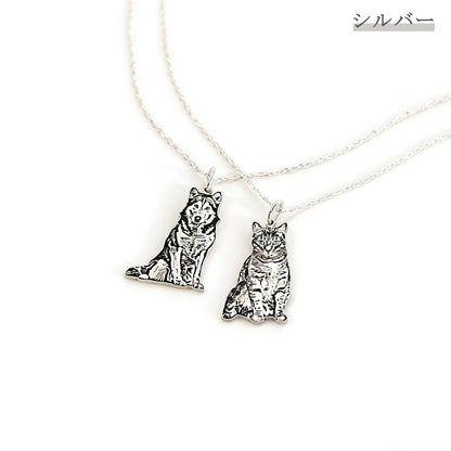 【写真刻印 名入れ】ネックレス ステンレス ペンダント 金属アレルギー対応 写真 全身刻印 レディース オーダーメイド オリジナル ペット プレゼント ギフト ペット供養 思い出 オーダー オリジナルグッズ メモリアルグッズ - RabbPig