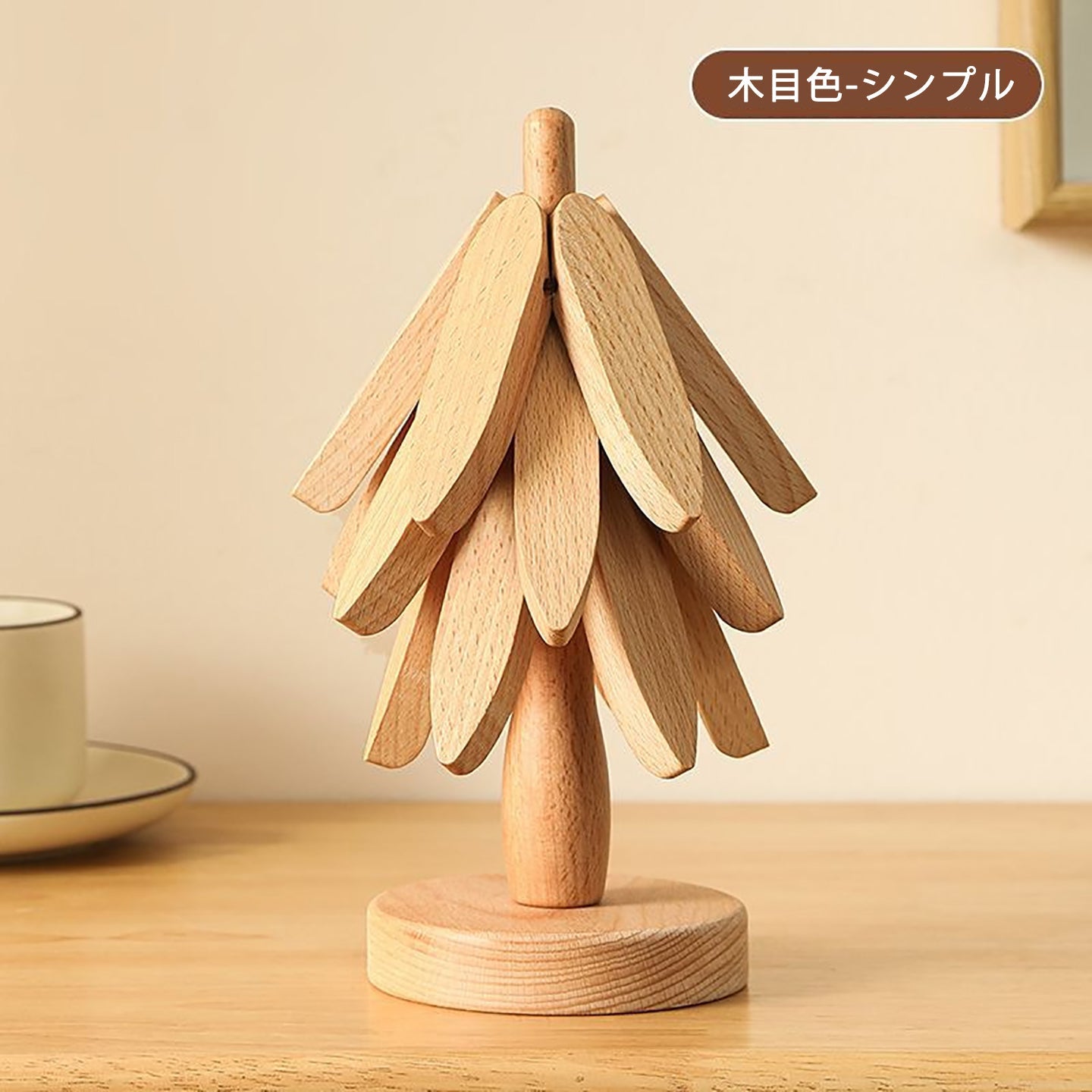 鍋敷き 断熱 クリスマスツリー 可愛い クリスマス ツリー 卓上 鍋しき 木製 インテリア 北欧 ナチュラル おしゃれ 置物 テーブル飾り 木製オブジェ クリスマス飾り クリスマスギフト クリスマスプレゼント - RabbPig