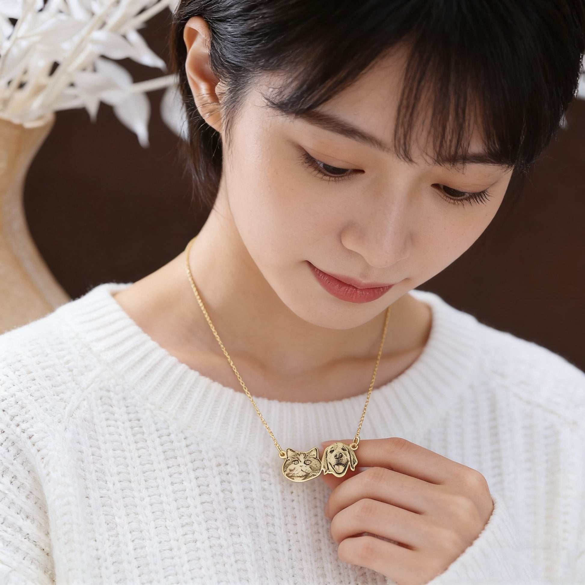 【写真刻印 名入れ】ネックレス ステンレス ペンダント 金属アレルギー対応 写真 レディース ペンダント オーダーメイド オリジナル ペット プレゼント ギフト ペット供養 思い出 オーダー オリジナルグッズ メモリアルグッズ - RabbPig