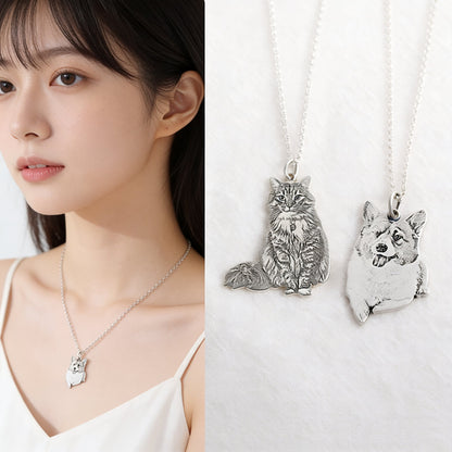 【写真刻印 名入れ】ネックレス ステンレス ペンダント 金属アレルギー対応 写真 全身刻印 レディース オーダーメイド オリジナル ペット プレゼント ギフト ペット供養 思い出 オーダー オリジナルグッズ メモリアルグッズ - RabbPig