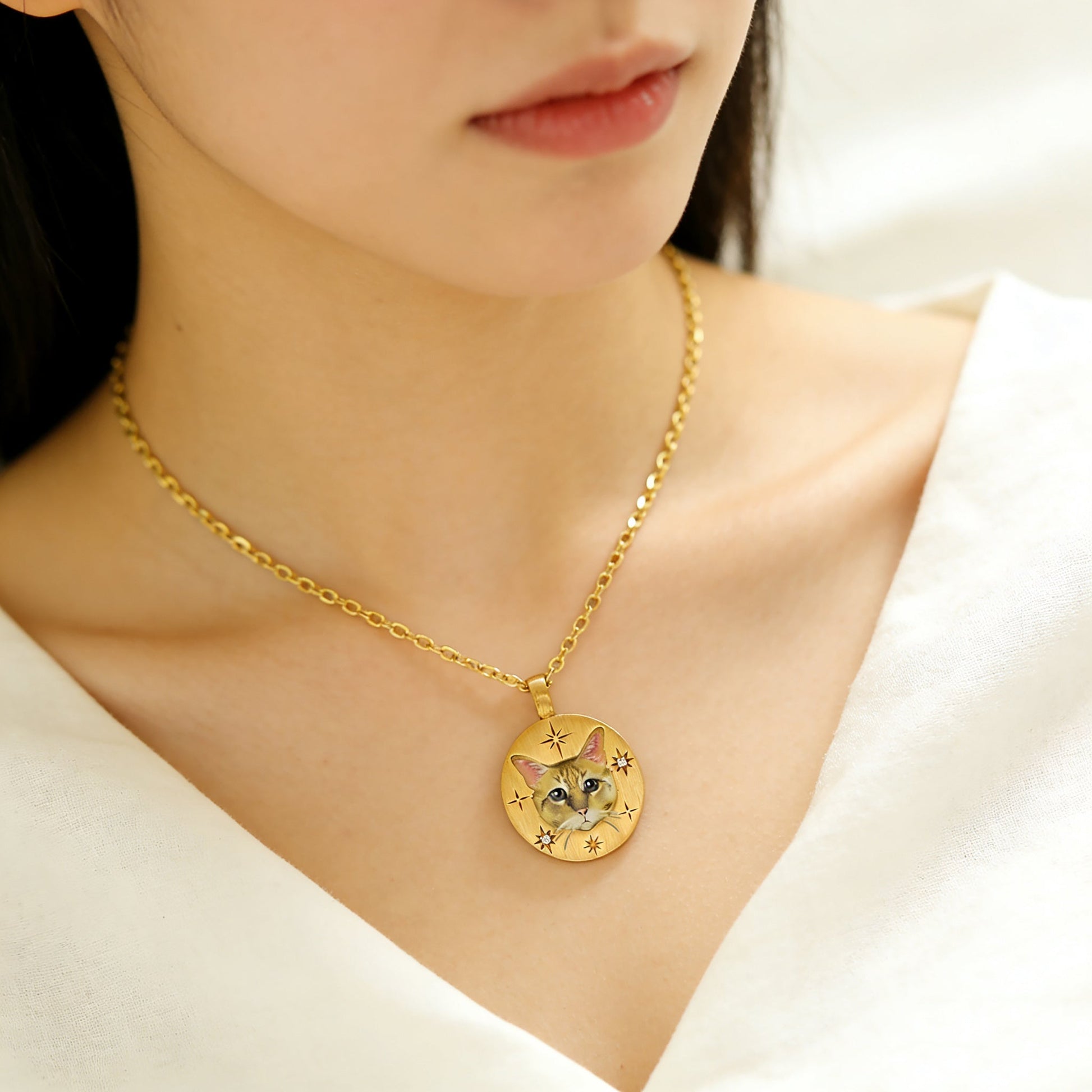【写真入り 名入れ】ネックレス ステンレス ペンダント 金属アレルギー対応 写真 レディース ペンダント オーダーメイド オリジナル ペット プレゼント ギフト ペット供養 思い出 オーダー オリジナルグッズ メモリアルグッズ - RabbPig