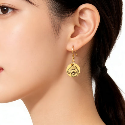 【写真刻印 名入れ】ピアス ステンレス 金属アレルギー対応 フープピアス 写真 レディース ペンダント オーダーメイド オリジナル ペット プレゼント ギフト ペット供養 思い出 オーダー オリジナルグッズ メモリアルグッズ - RabbPig