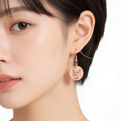 【写真刻印 名入れ】ピアス ステンレス 金属アレルギー対応 フープピアス 写真 レディース ペンダント オーダーメイド オリジナル ペット プレゼント ギフト ペット供養 思い出 オーダー オリジナルグッズ メモリアルグッズ - RabbPig