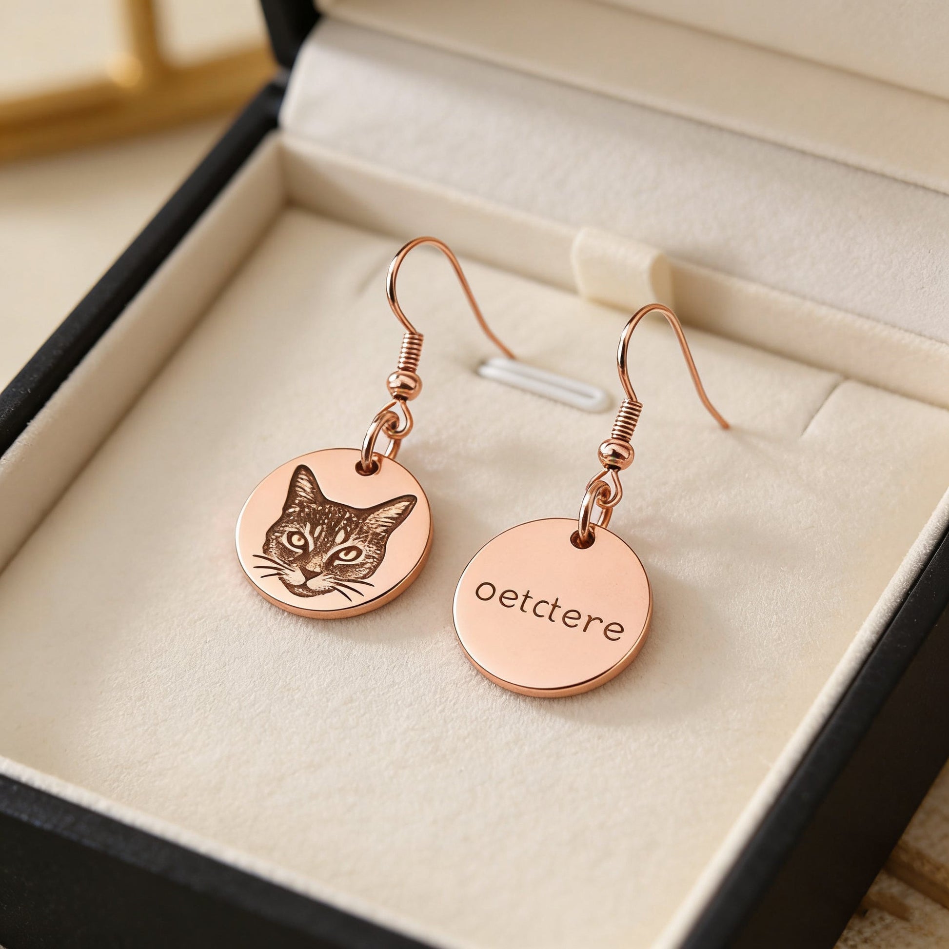 【写真刻印 名入れ】ピアス ステンレス 金属アレルギー対応 フープピアス 写真 レディース ペンダント オーダーメイド オリジナル ペット プレゼント ギフト ペット供養 思い出 オーダー オリジナルグッズ メモリアルグッズ - RabbPig