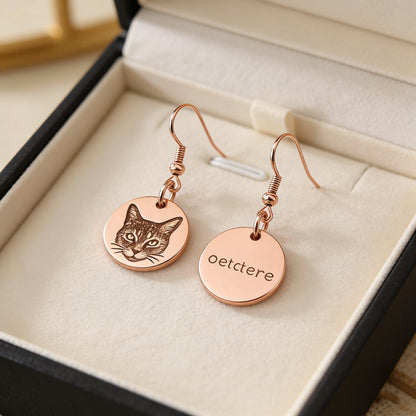 【写真刻印 名入れ】ピアス ステンレス 金属アレルギー対応 フープピアス 写真 レディース ペンダント オーダーメイド オリジナル ペット プレゼント ギフト ペット供養 思い出 オーダー オリジナルグッズ メモリアルグッズ - RabbPig