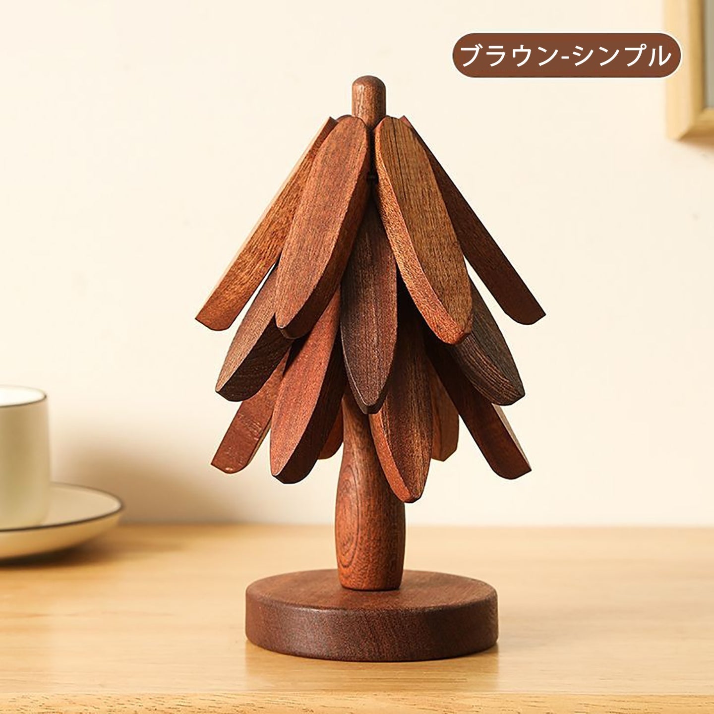 鍋敷き 断熱 クリスマスツリー 可愛い クリスマス ツリー 卓上 鍋しき 木製 インテリア 北欧 ナチュラル おしゃれ 置物 テーブル飾り 木製オブジェ クリスマス飾り クリスマスギフト クリスマスプレゼント - RabbPig