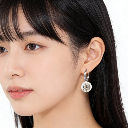 【写真刻印 名入れ】ピアス フープピアス ステンレス 金属アレルギー対応 写真 レディース ペンダント オーダーメイド オリジナル ペット プレゼント ギフト ペット供養 思い出 オーダー オリジナルグッズ メモリアルグッズ - RabbPig