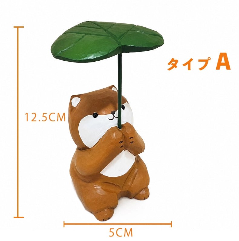 ミニチュア 蓮の葉 木製 可愛い 手作り 木彫り 動物 置物 癒し 厄除け 祈願 開運 オブジェ 小さい 玄関 風水 引越し祝い 贈り物 プレゼント 縁起物 木製雑貨 - RabbPig