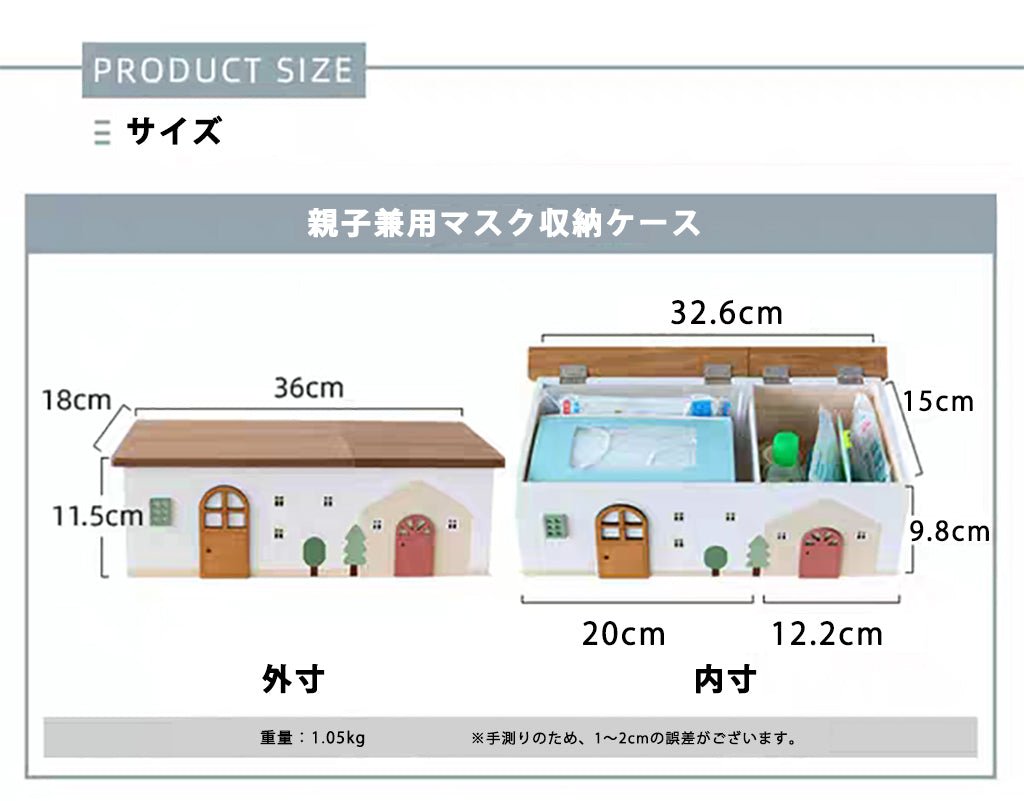 マスク 収納ケース 卓上 収納 玄関収納 可愛い 収納ボックス キーフック 鍵かけ 木製 ウッド 雑貨 小物置き 小物収納 飾る インテリア小物 ギフト プレゼント - RabbPig