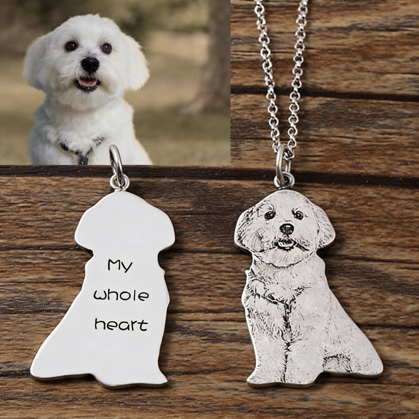 【写真刻印 名入れ】ネックレス ステンレス ペンダント 金属アレルギー対応 写真 全身刻印 レディース オーダーメイド オリジナル ペット プレゼント ギフト ペット供養 思い出 オーダー オリジナルグッズ メモリアルグッズ - RabbPig