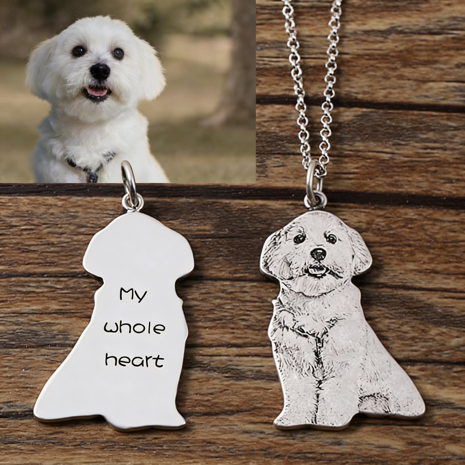 【写真刻印 名入れ】ネックレス ステンレス ペンダント 金属アレルギー対応 写真 全身刻印 レディース オーダーメイド オリジナル ペット プレゼント ギフト ペット供養 思い出 オーダー オリジナルグッズ メモリアルグッズ - RabbPig