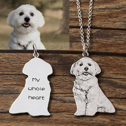 【写真刻印 名入れ】ネックレス ステンレス ペンダント 金属アレルギー対応 写真 全身刻印 レディース オーダーメイド オリジナル ペット プレゼント ギフト ペット供養 思い出 オーダー オリジナルグッズ メモリアルグッズ - RabbPig