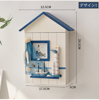 キーホルダーケース 鍵収納 可愛い 小屋型 キーホルダー収納 キーフック 鍵かけ 吊るし収納 引っ掛け収納 木製 北欧 雑貨 壁掛け フック 収納 インテリア 壁面収納 ナチュラル収納 - RabbPig