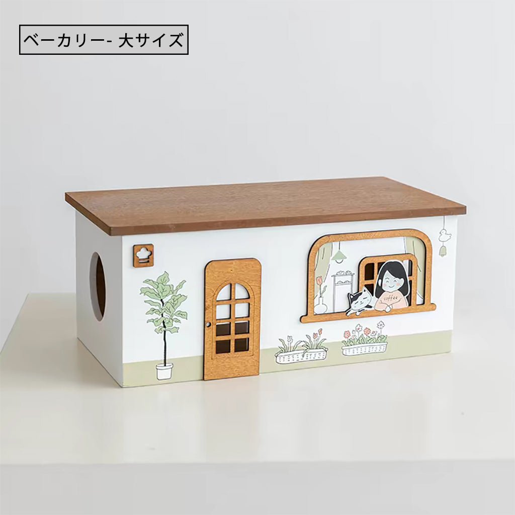ケーブルボックス ケーブル収納 可愛い 小屋型 ケーブル収納 木製 コンパクト コードケース 配線収納 タップ収納 コードボックス タップボックス 配線カバー 配線 隠す コード 収納 コンセントボックス ケーブル 整理 リビング - RabbPig