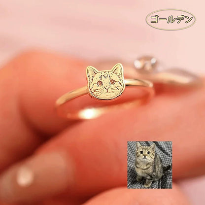 【写真刻印 名入れ】指輪 スターリングシルバー S925 シルバー リング オーダーメイド リング オーダー オリジナル ペット 彼女 プレゼント ギフト シンプル ペット供養 思い出 オリジナルグッズ メモリアルグッズ - RabbPig
