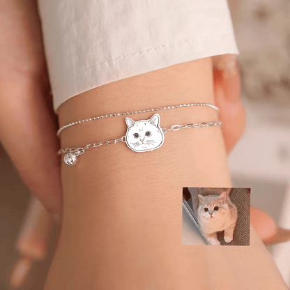 【写真刻印 名入れ】ブレスレット S925 チャーム シルバー シルバー925 金属アレルギー対応 レディース オーダーメイド オリジナル ペット プレゼント ギフト ペット供養 思い出 オーダー オリジナルグッズ メモリアルグッズ - RabbPig