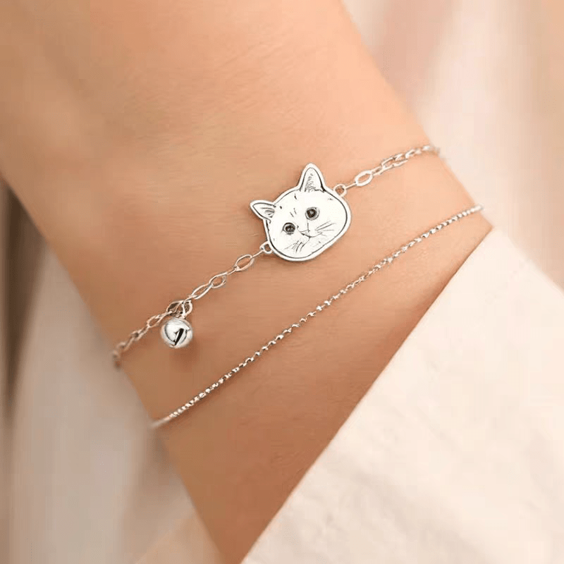 【写真刻印 名入れ】ブレスレット S925 チャーム シルバー シルバー925 金属アレルギー対応 レディース オーダーメイド オリジナル ペット プレゼント ギフト ペット供養 思い出 オーダー オリジナルグッズ メモリアルグッズ - RabbPig