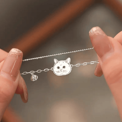 【写真刻印 名入れ】ブレスレット S925 チャーム シルバー シルバー925 金属アレルギー対応 レディース オーダーメイド オリジナル ペット プレゼント ギフト ペット供養 思い出 オーダー オリジナルグッズ メモリアルグッズ - RabbPig