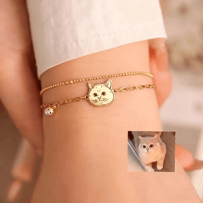 【写真刻印 名入れ】ブレスレット S925 チャーム シルバー シルバー925 金属アレルギー対応 レディース オーダーメイド オリジナル ペット プレゼント ギフト ペット供養 思い出 オーダー オリジナルグッズ メモリアルグッズ - RabbPig